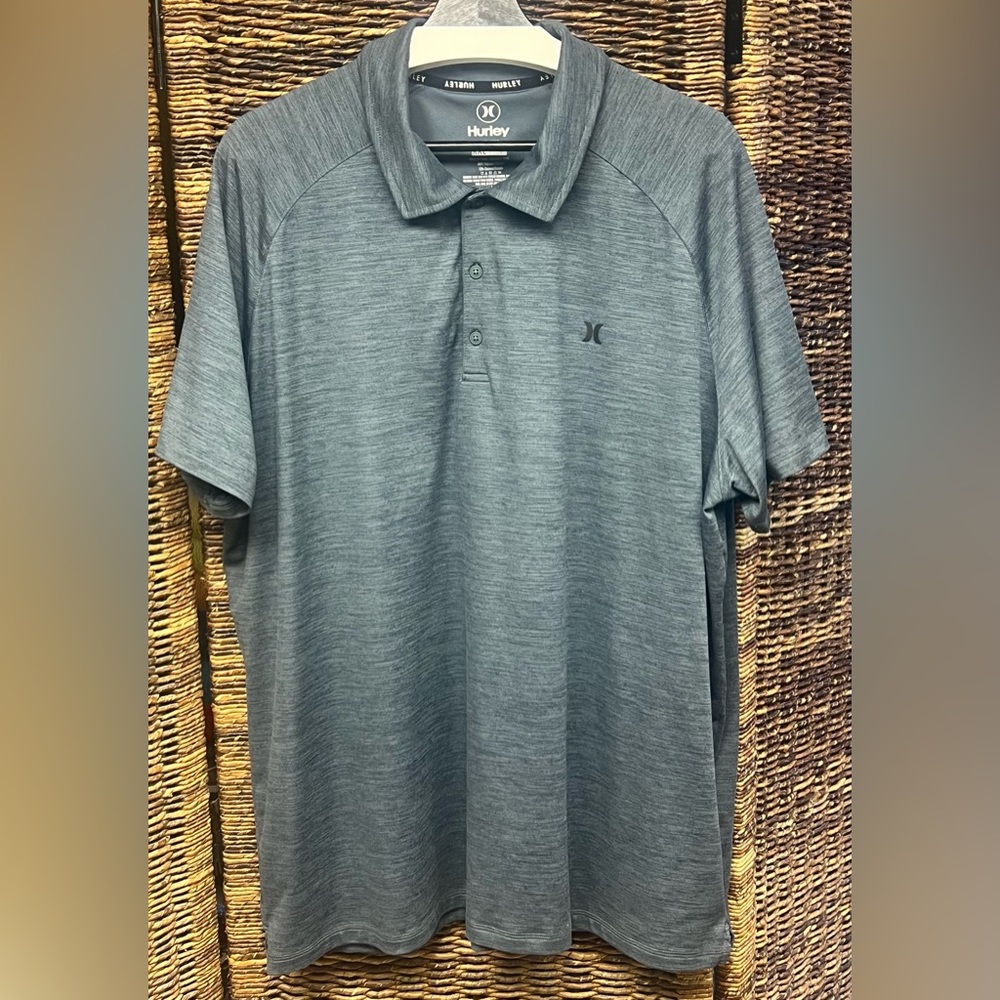 Hurley Men's Blue Polo Shirt-‎ Ultra Soft, Size: XXL, Pre-Owned